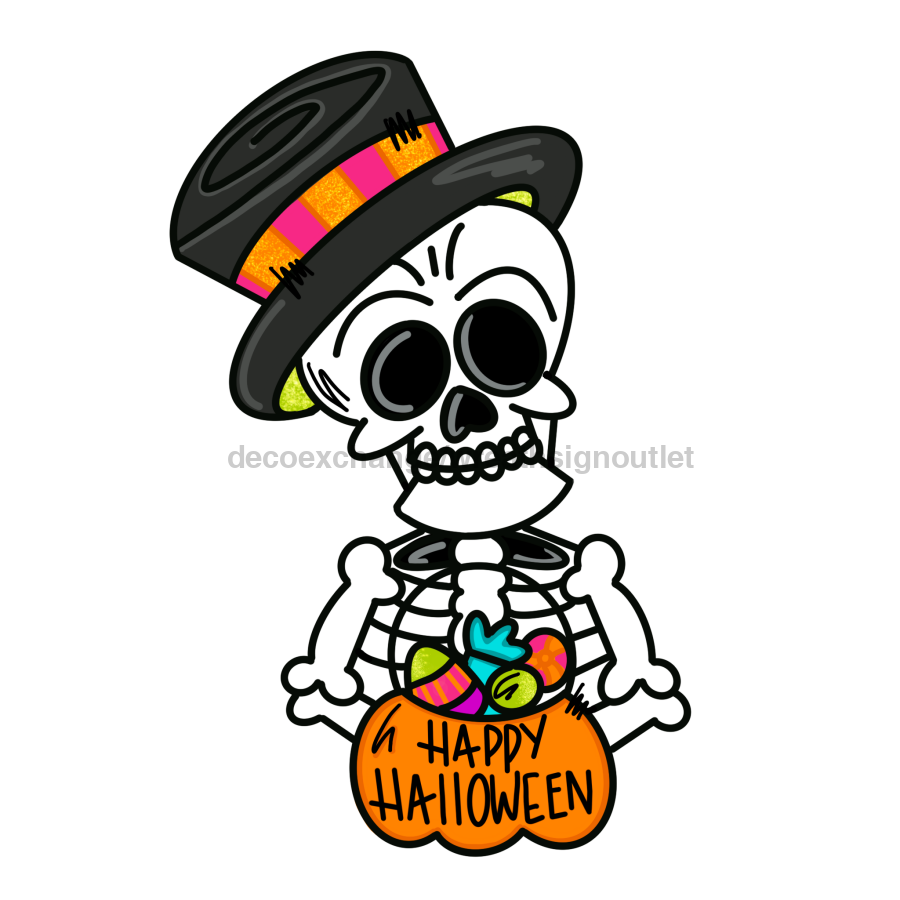 Halloween Skeleton Door Hanger Mj-W-00054 22‚Äô Wood