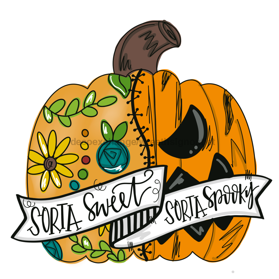 Halloween Sorta Sweet Door Hanger Mj-W-00038 22‚Äô Wood