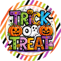 Thumbnail for Halloween Trick or Treat Sign Sign, DECOE-5267-D, Sign For Wreath, 10