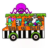 Thumbnail for Halloween Truck Door Hanger, MJ-W-00102-DH, 22in Wood Door Hanger
