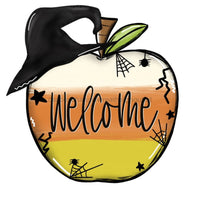 Thumbnail for Halloween Welcome Apple, wood sign, DECOE-W-008 - DecoExchange¬Æ
