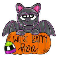 Thumbnail for Halloween Were Batty Door Hanger Mj-W-00028 22‚Äô Wood