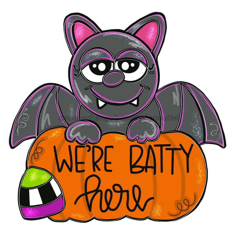 Halloween Were Batty Door Hanger Mj-W-00028 22‚Äô Wood