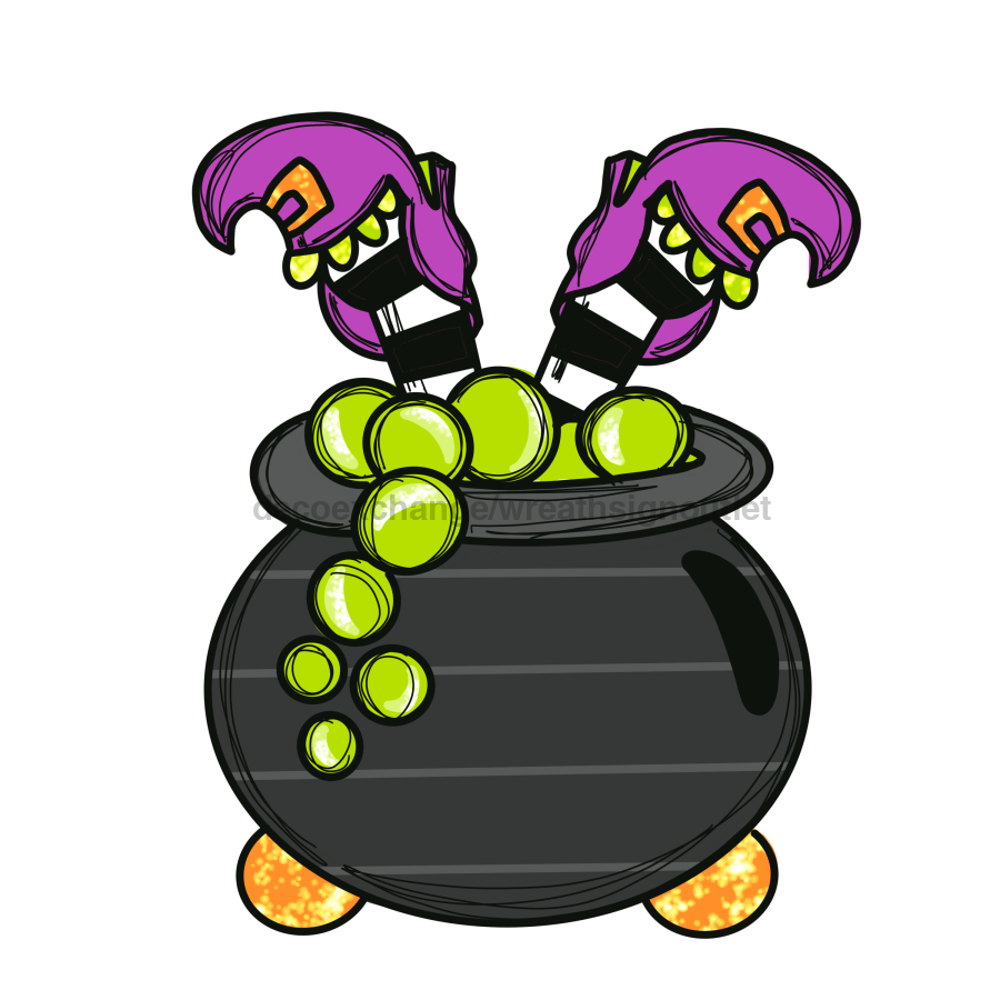 Halloween Witch Cauldron Door Hanger Mj-W-00046 22‚Äô Wood