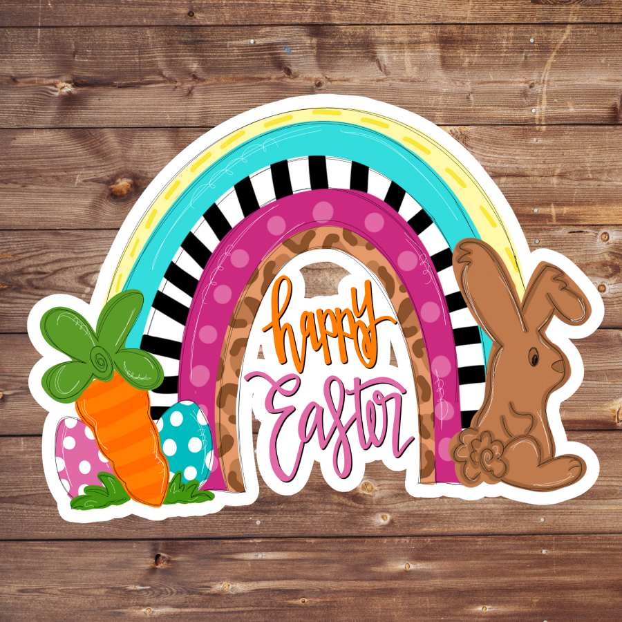 Happy Easter Bunny 22" Wood Door Hanger - DECOE-W-541-DH