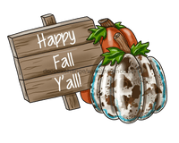 Thumbnail for Happy Fall Y'all, Pumpkin Sign, Fall Sign, wood sign, PCD-W-026 door hanger, fall