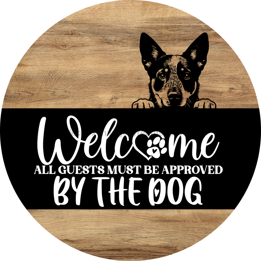 Dog Door Hanger, Hello Brought Treats Door Hanger, DCO-01975-DH, 18" Round Wood