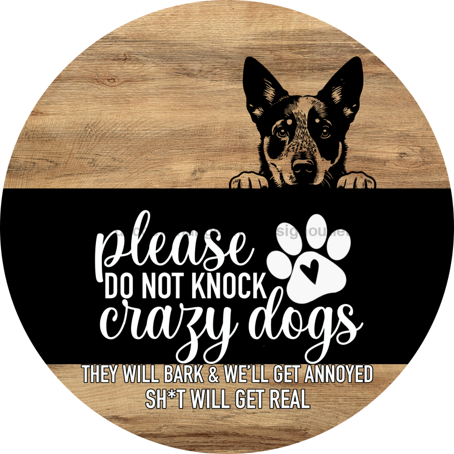 Dog Door Hanger, Hello Brought Treats Door Hanger, DCO-01975-DH, 18" Round Wood