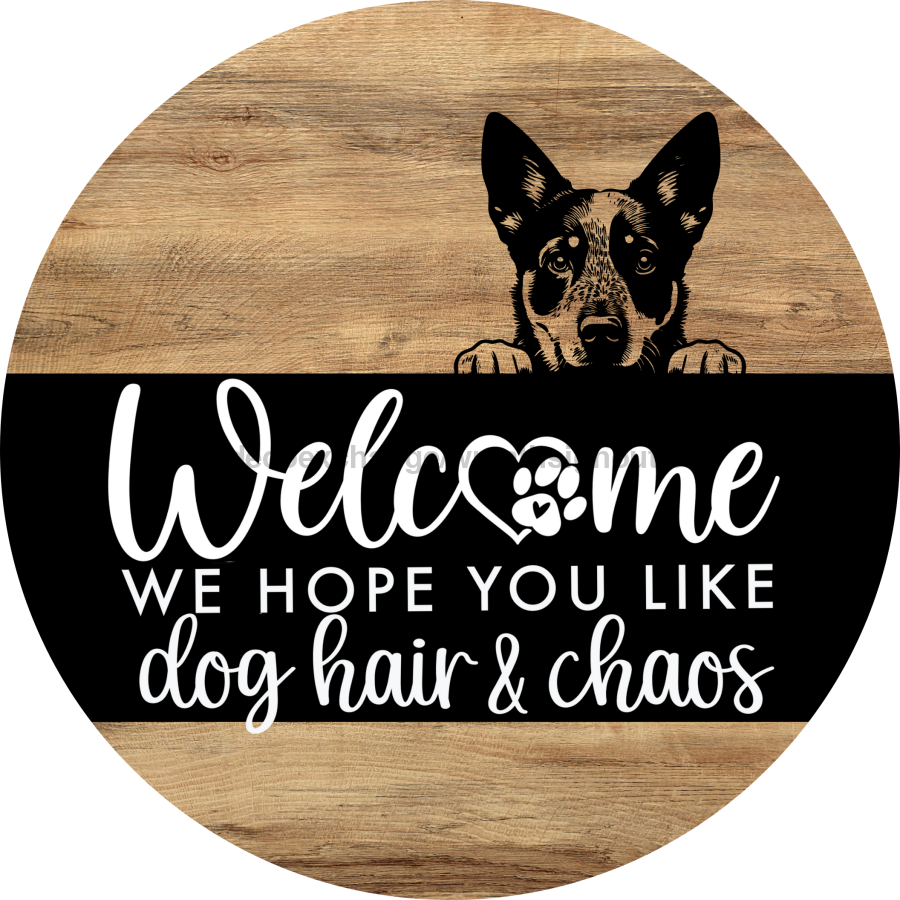 Dog Door Hanger, Hello Brought Treats Door Hanger, DCO-01975-DH, 18" Round Wood