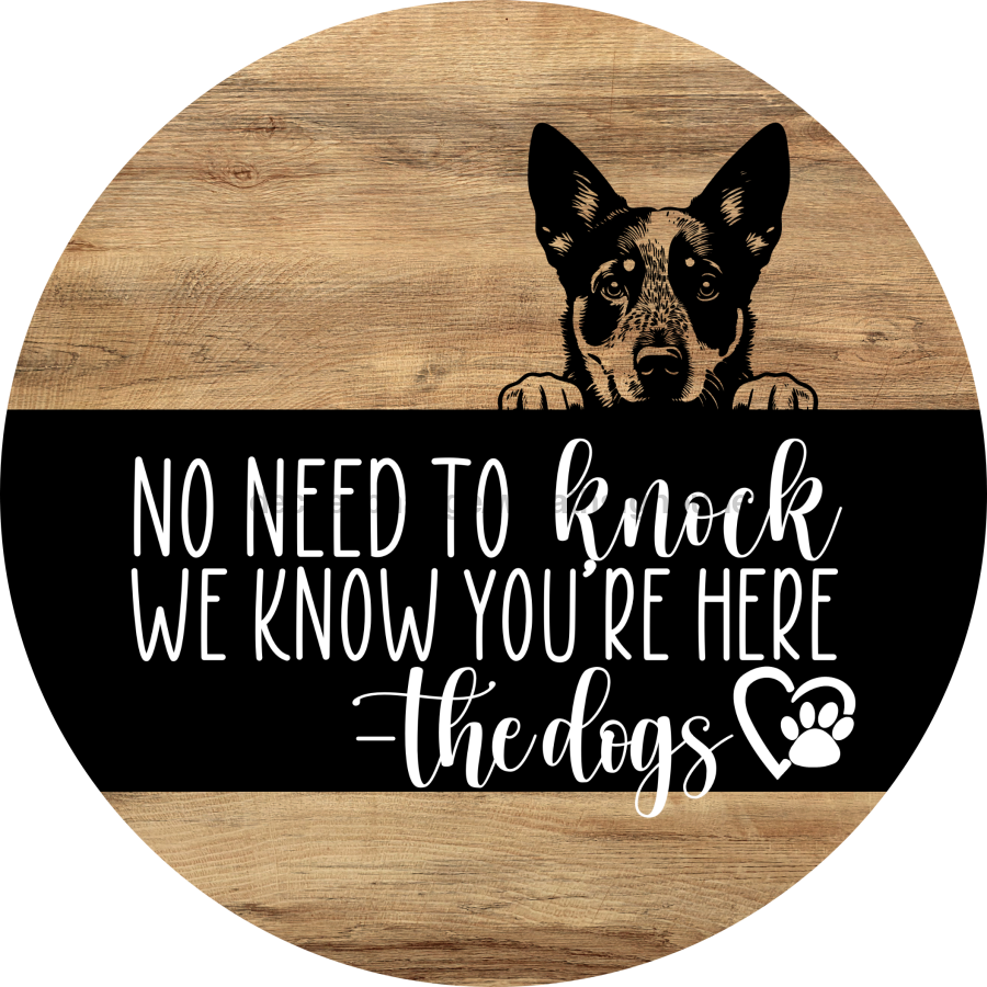 Dog Door Hanger, Hello Brought Treats Door Hanger, DCO-01975-DH, 18" Round Wood