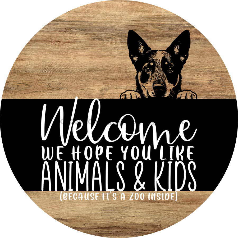 Dog Door Hanger, Hello Brought Treats Door Hanger, DCO-01975-DH, 18" Round Wood