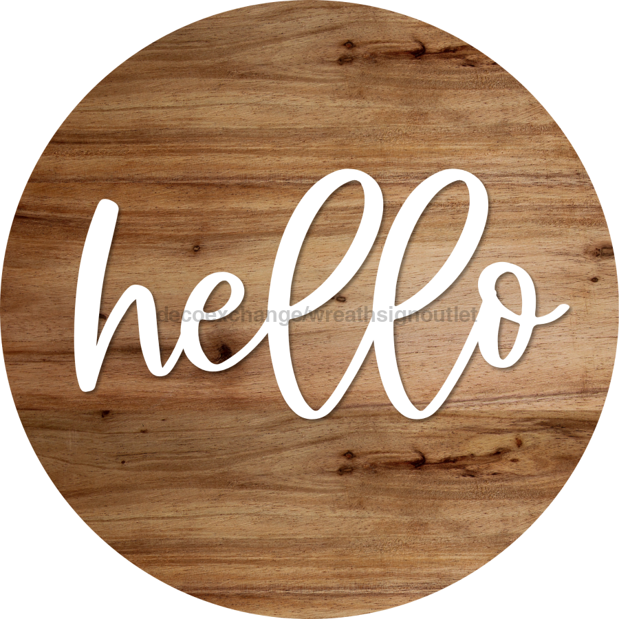 Hello 4 Holes 22" Wood Door Hanger - DCO-W-00038-DH