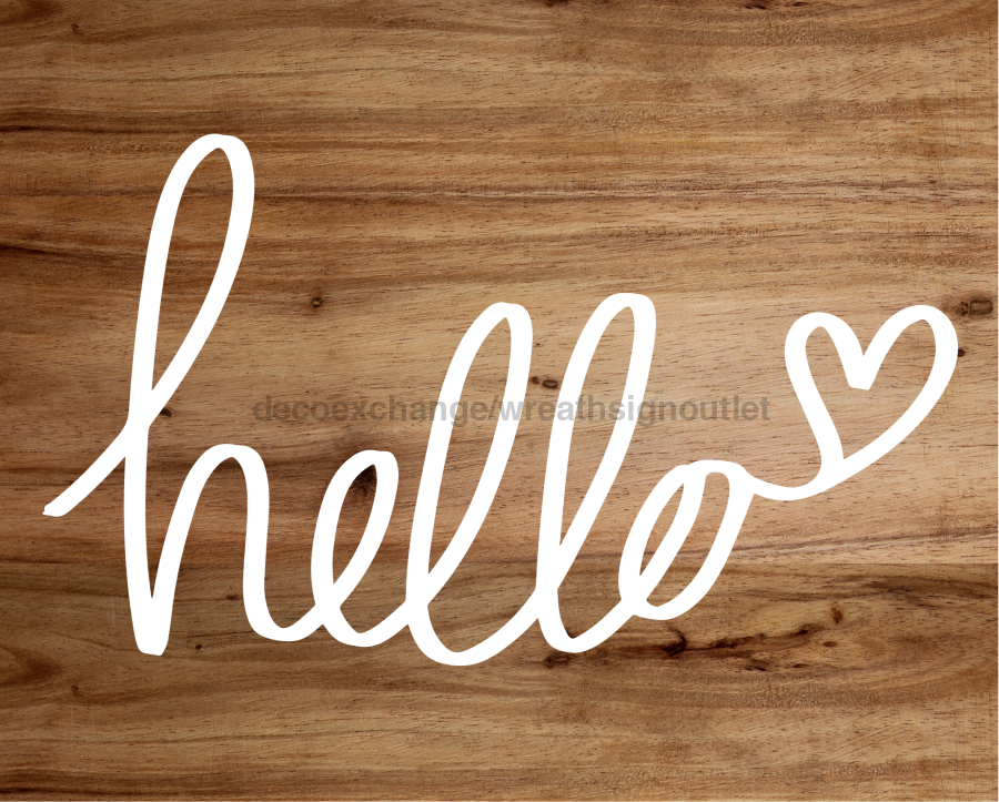 Hello Welcome 8x10" Metal Wreath Sign - DECOE-4216