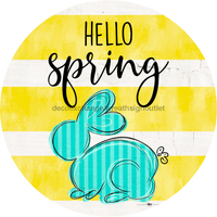 Thumbnail for Vinyl Decal, Hello Spring, Yellow Bunny, Easter, 10