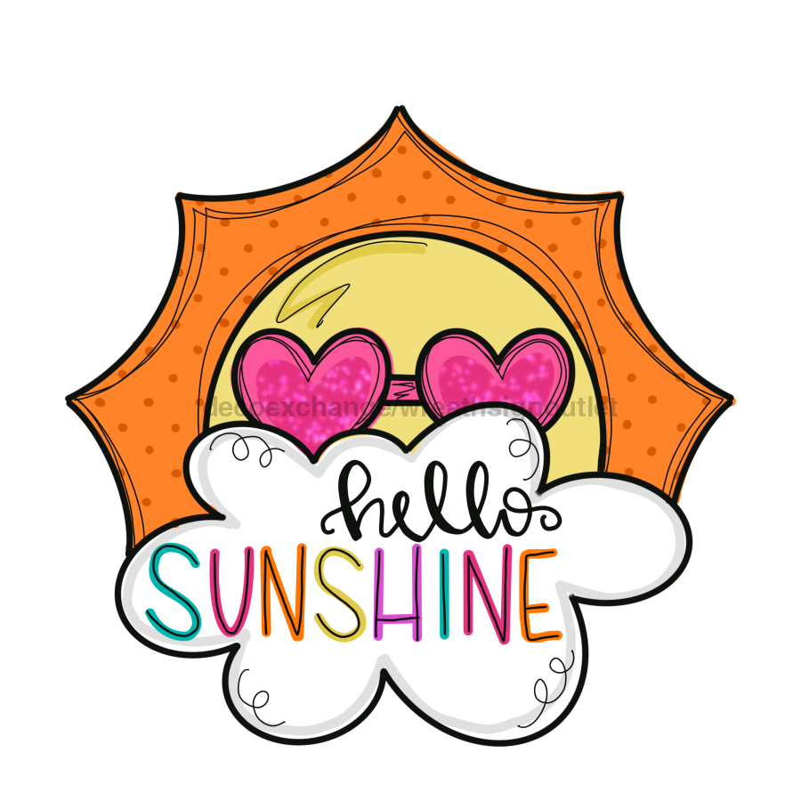 Hello Sunshine Door Hanger Mj-W-00009 22‚Äô Wood