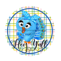 Thumbnail for Vinyl Decal, Hey Yall Sign, Peacock Sign, 10