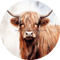 Thumbnail for Highland Cow Door Hanger Dco-00861-Dh Sign For Wreath 18 Round