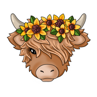 Thumbnail for Highland Cow Sunflower PCD 22" Wood Door Hanger - PCD-W-115-DH
