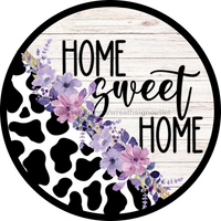Thumbnail for Home Sweet Home Cow, DECOE-5294-D, Sign For Wreath, 10