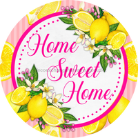 Thumbnail for Home sweet home pink lemon Sign, DECOE-5291-D, Sign For Wreath, 10