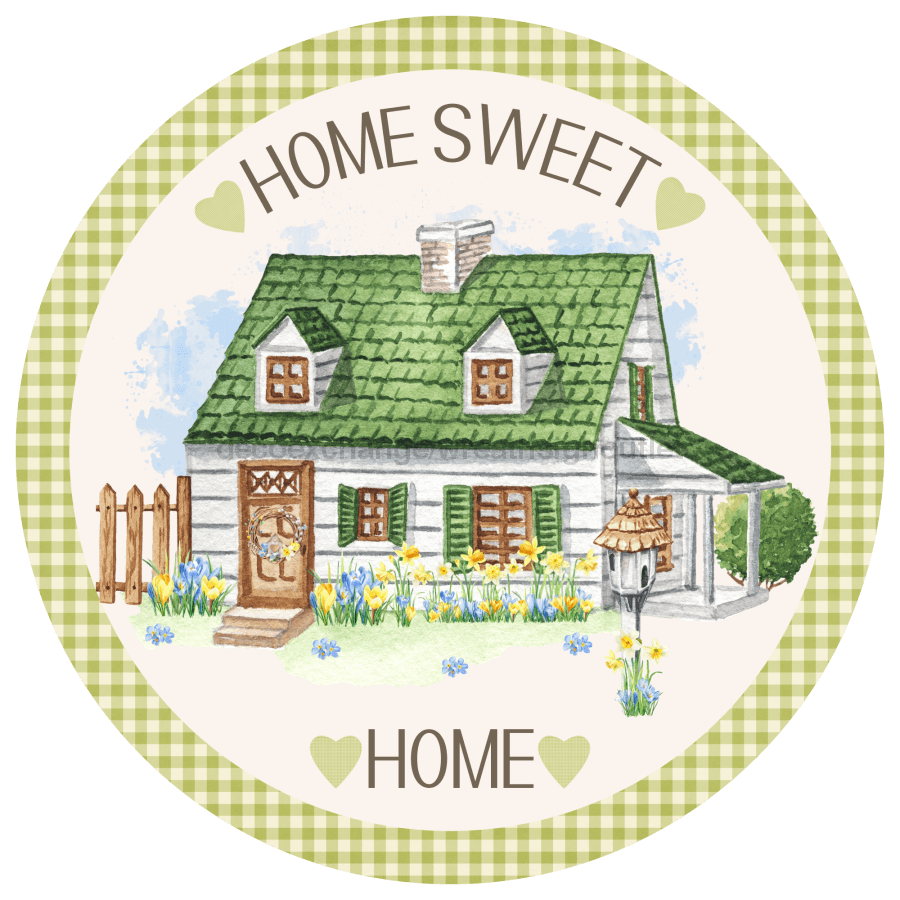 Home Sweet Home Sign, Everyday Sign, DECOE-4058, 10" Metal Round
