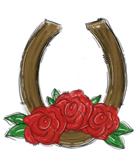 Thumbnail for Horse Racing Horse Shoe 22" Wood Door Hanger - DECOE-W-633-DH