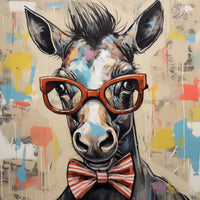 Thumbnail for Horse With Glasses Sign Funny Animal Wall Art Dco-01164 For Wreath 10X10 Metal
