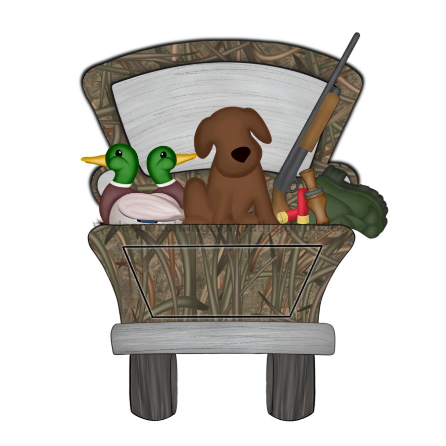 Hunting Farm 22" Wood Door Hanger - DECOE-W-508-DH