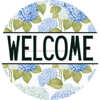 Thumbnail for Hydrangea Door Hanger Welcome Dco - 01400 - Dh 18’ Round Wood