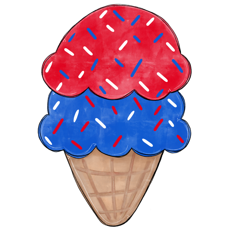 Ice Cream Patriotic 30" Wood Door Hanger - DECOE-W-736-DH-30