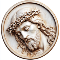 Thumbnail for Jesus Wood Carving Sign, DCO-13241, Sign For Wreath, 10x10