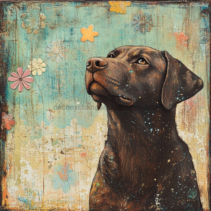 Lab Sign, Dog Sign, DCO-13538, Sign For Wreath, 10x10" Metal Sign