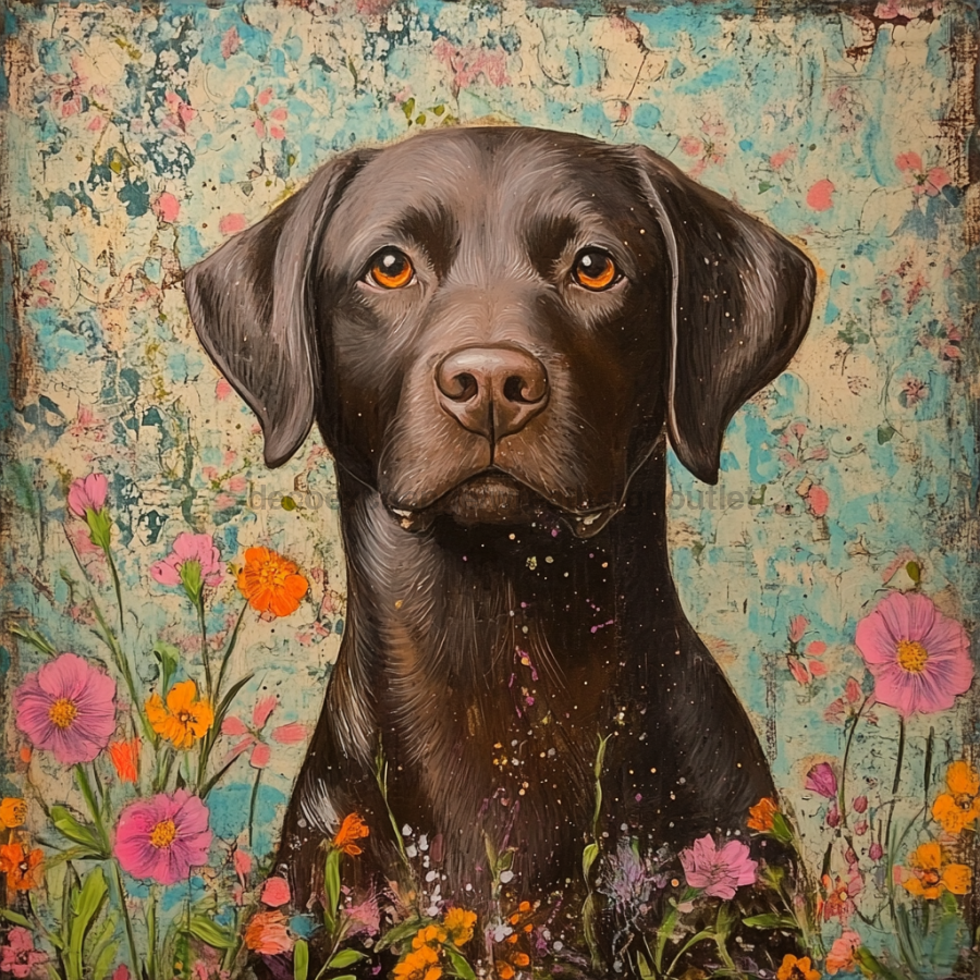 Lab Sign, Dog Sign, DCO-13550, Sign For Wreath, 10x10" Metal Sign