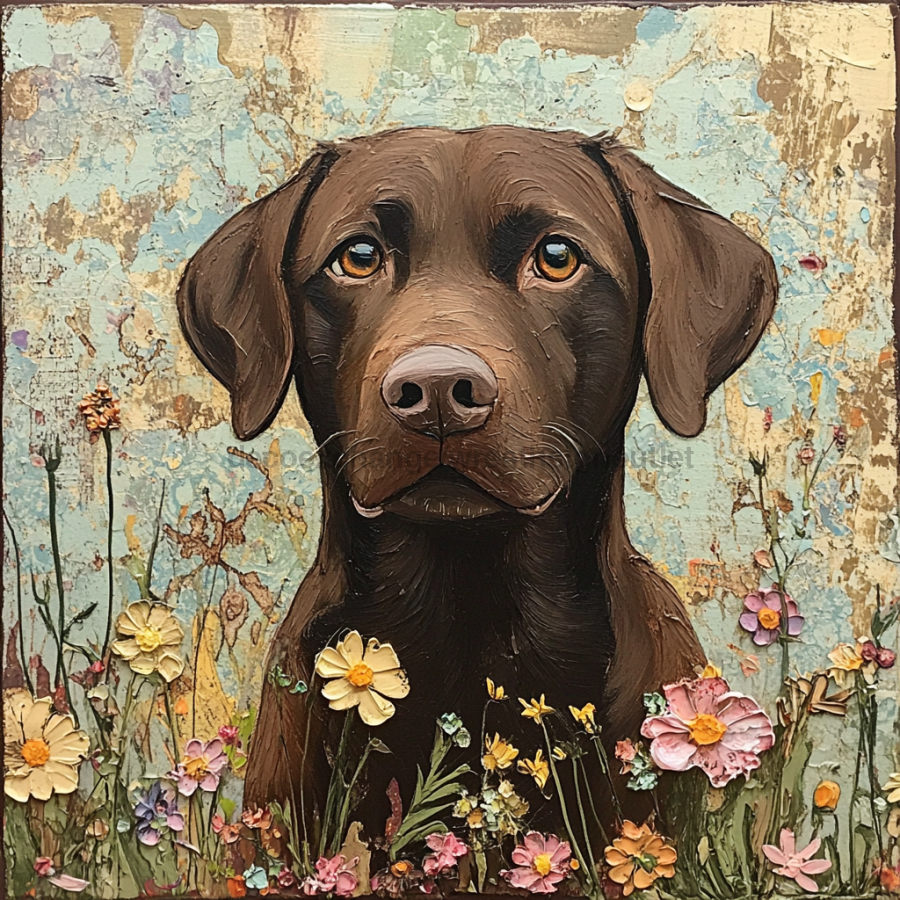 Lab Sign, Dog Sign, DCO-13554, Sign For Wreath, 10x10" Metal Sign