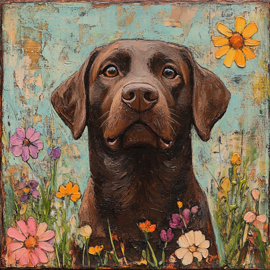 Lab Sign, Dog Sign, DCO-13555, Sign For Wreath, 10x10" Metal Sign