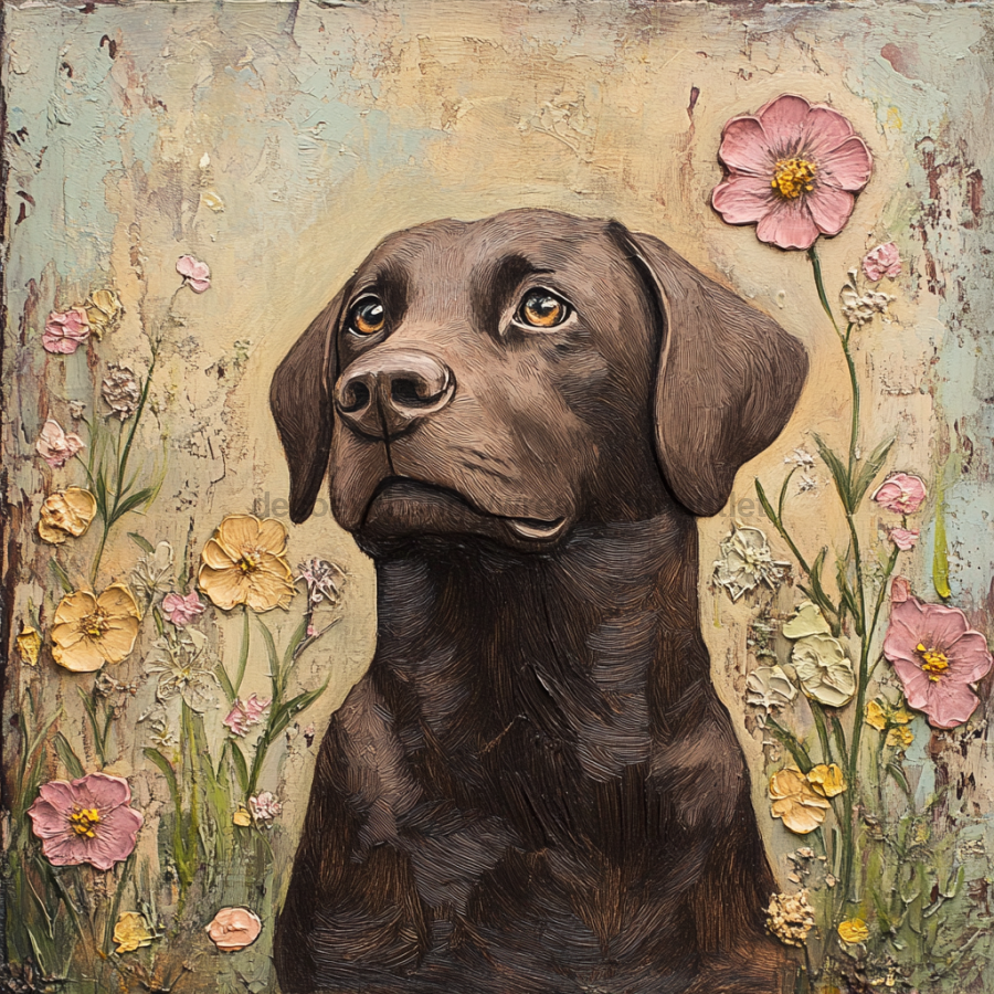 Lab Sign, Dog Sign, DCO-13557, Sign For Wreath, 10x10" Metal Sign