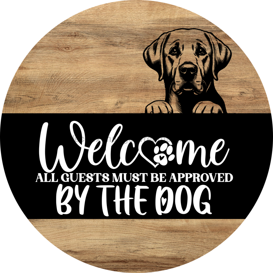 Dog Door Hanger, Hello Brought Treats Door Hanger, DCO-01975-DH, 18" Round Wood