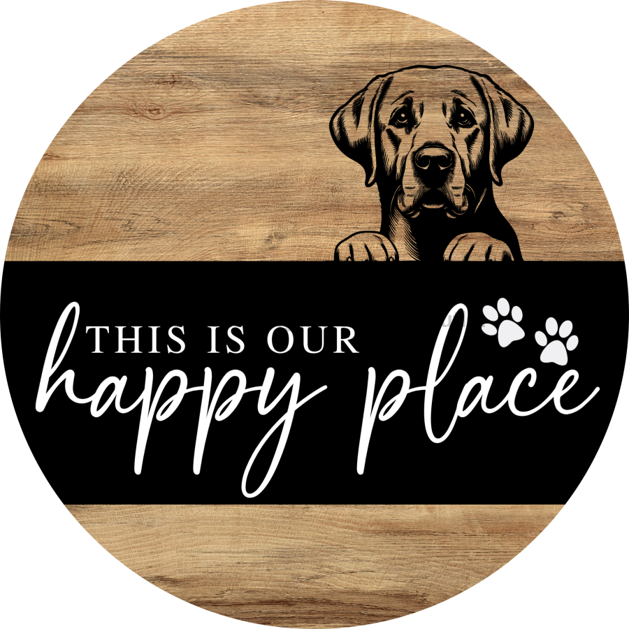 Dog Door Hanger, Hello Brought Treats Door Hanger, DCO-01975-DH, 18" Round Wood