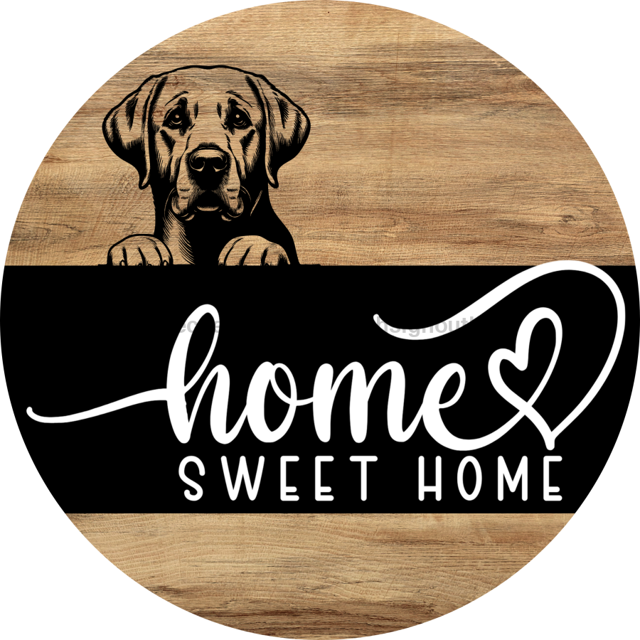 Dog Door Hanger, Hello Brought Treats Door Hanger, DCO-01975-DH, 18" Round Wood