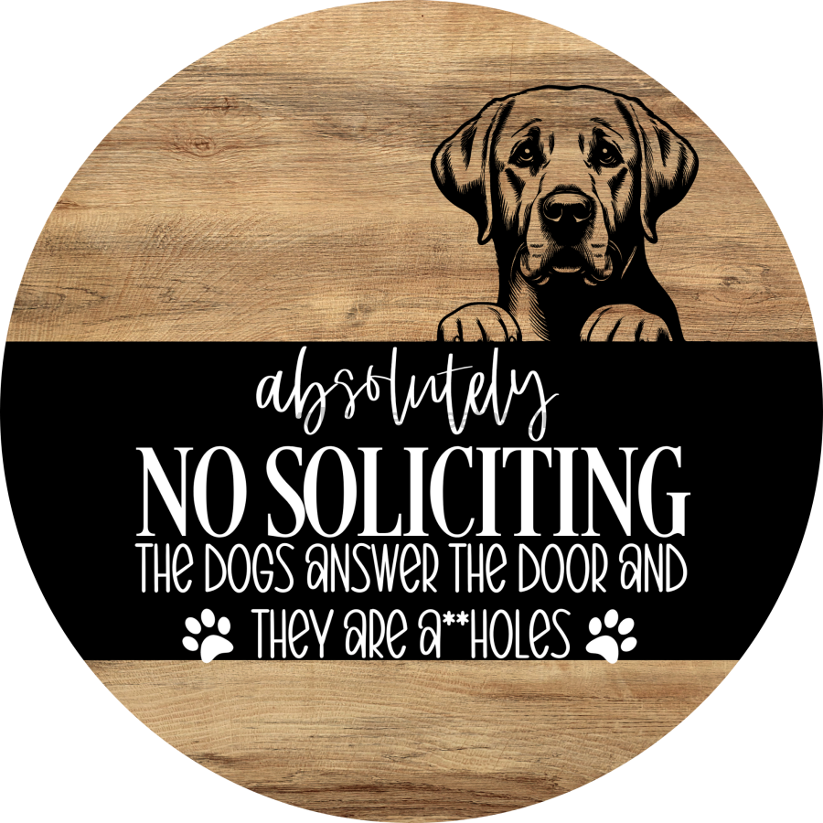 Dog Door Hanger, Hello Brought Treats Door Hanger, DCO-01975-DH, 18" Round Wood