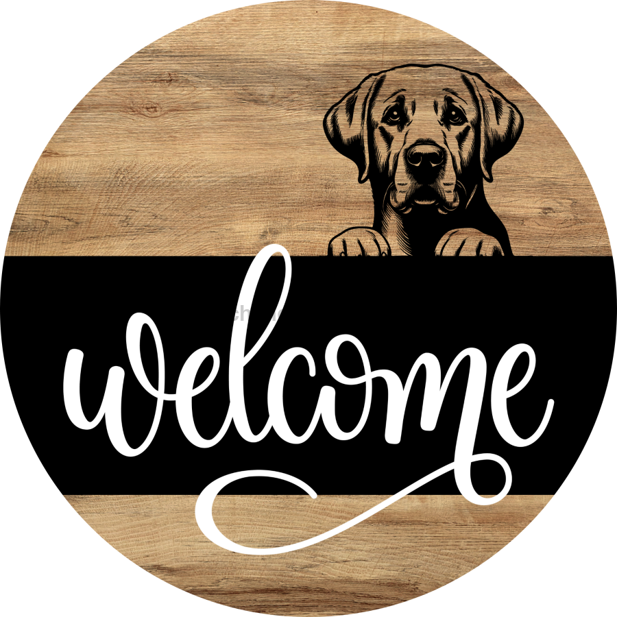 Dog Door Hanger, Hello Brought Treats Door Hanger, DCO-01975-DH, 18" Round Wood