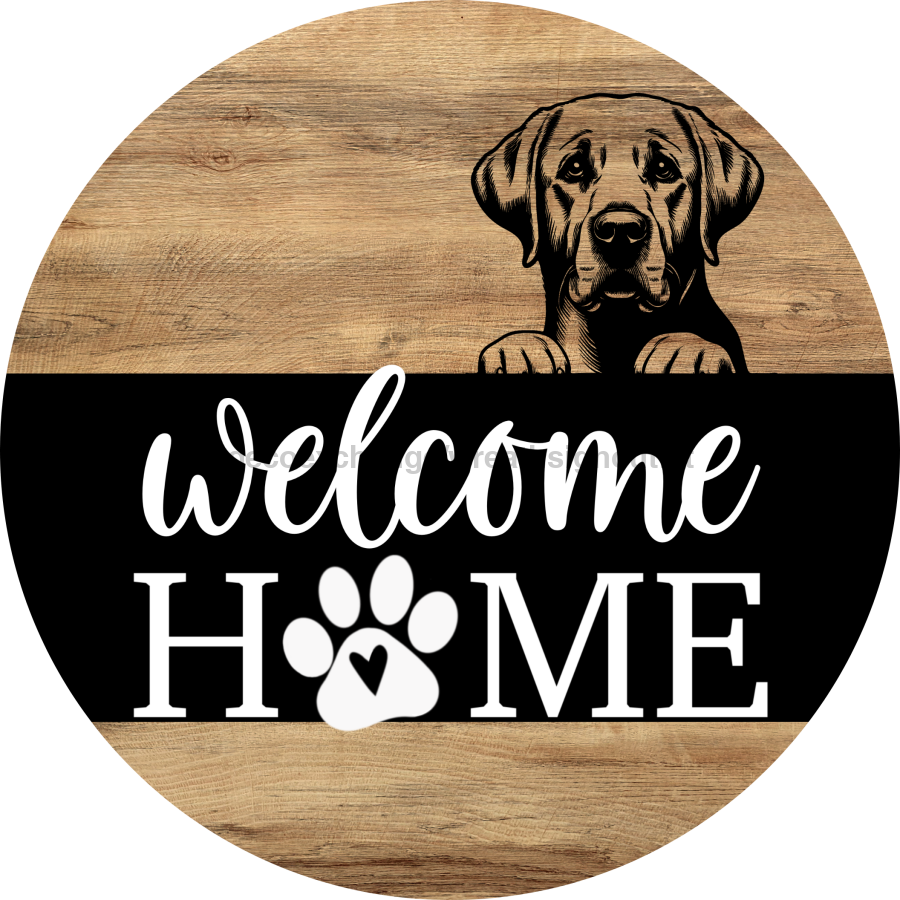 Dog Door Hanger, Hello Brought Treats Door Hanger, DCO-01975-DH, 18" Round Wood