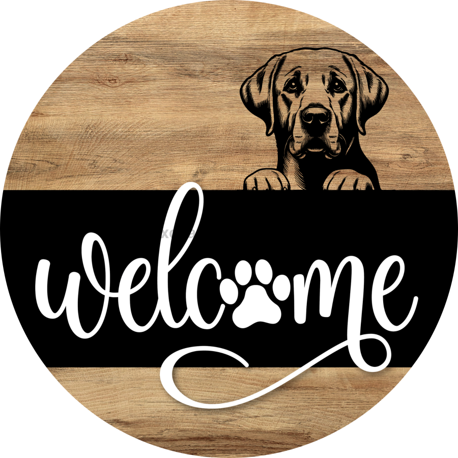 Dog Door Hanger, Hello Brought Treats Door Hanger, DCO-01975-DH, 18" Round Wood