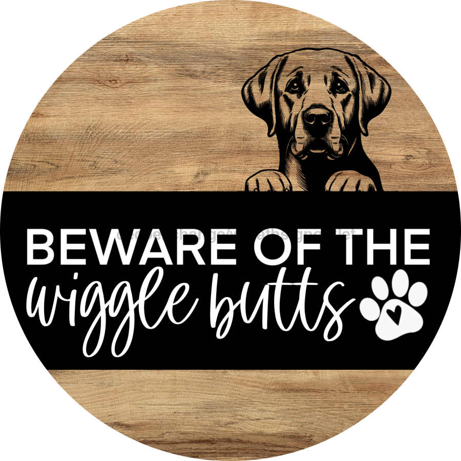 Dog Door Hanger, Hello Brought Treats Door Hanger, DCO-01975-DH, 18" Round Wood