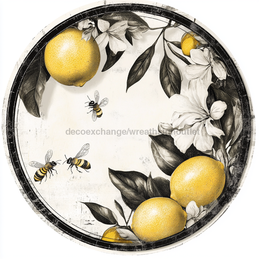 Lemon Sign, Everyday Sign, DCO-13033, Sign For Wreath, 10" Metal Sign