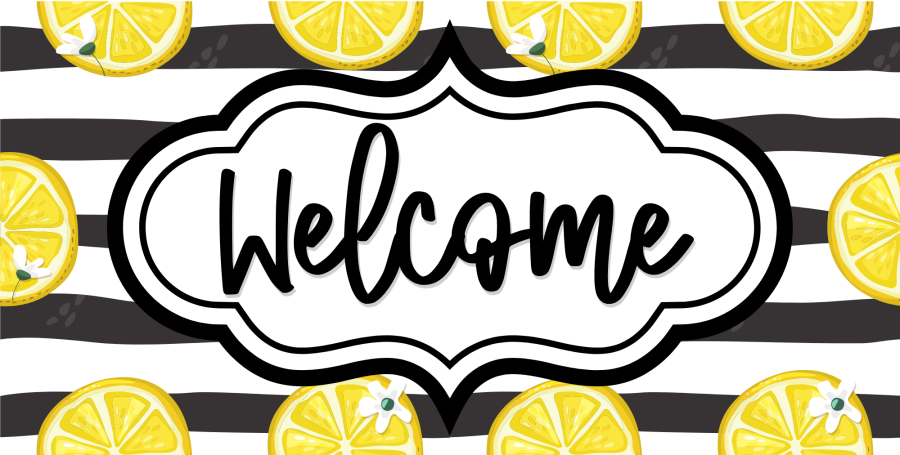 Lemon Welcome 6x12" Metal Wreath Sign - DECOE-4237