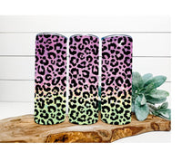 Thumbnail for Leopard Tumbler, Purple and Green Tumbler, 20 oz Skinny Tumbler - DECOETUMBLER-203