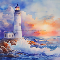 Thumbnail for Light house Sign, DCO-13430, Sign For Wreath, 10x10