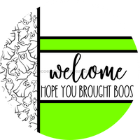 Thumbnail for Lime Ghost Door Hanger, Welcome Brought Boos Door Hanger, DCO-01960-DH, 18