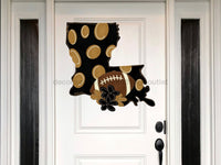 Thumbnail for Louisiana Sign Football Black And Gold Wood Sign Door Hanger Decoe-W-169 22